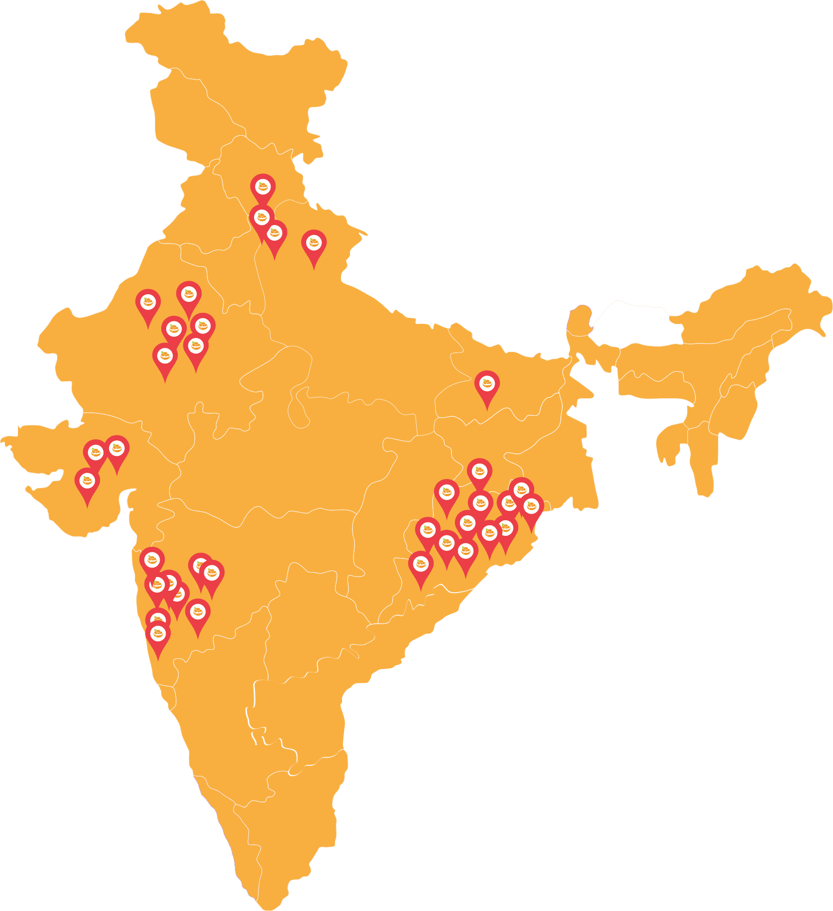 Dahibara Express presence across India